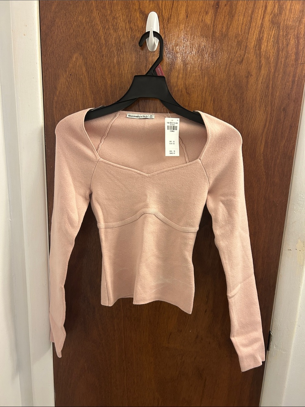 Abercrombie & Fitch Light Blush Pink Long Sleeve Knit Top